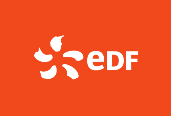 EDF company logo orange background