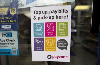 Payzone services window poster