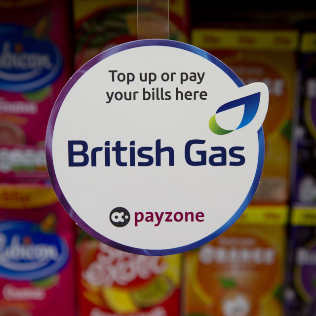 British Gas top up sign