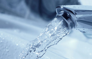 Close up image of a household tap